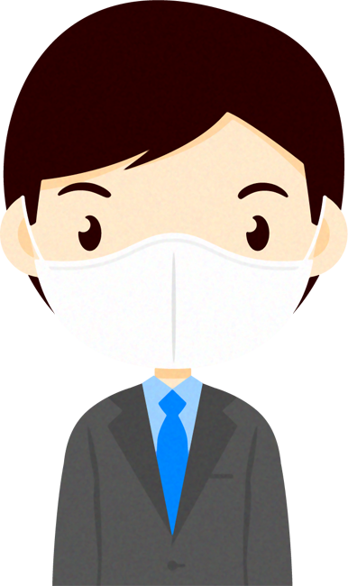 マスクをつけた人イラスト/男性