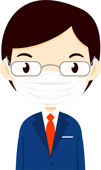 マスクをつけた人イラスト/男性2