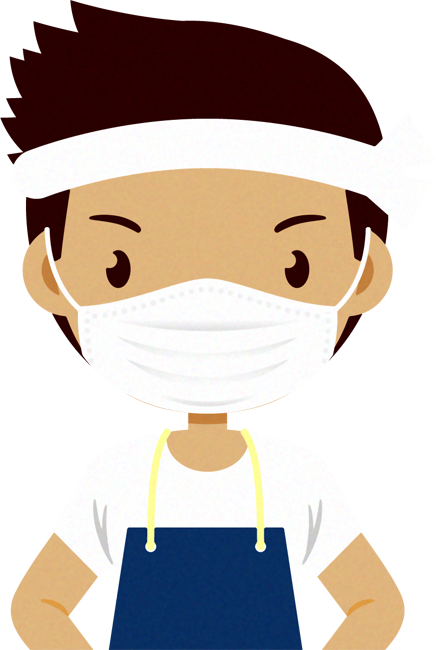 マスクをつけた人イラスト/男性3