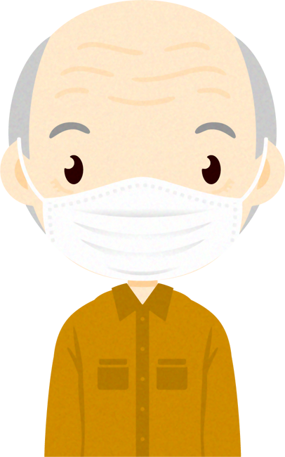 マスクをつけた人イラスト/男性10
