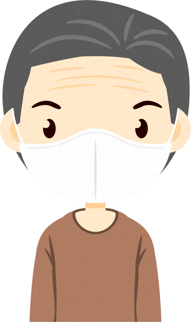 マスクをつけた人イラスト/男性11