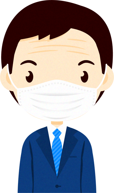 マスクをつけた人イラスト/男性12