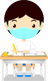 マスクの子供イラスト/学習_男の子2