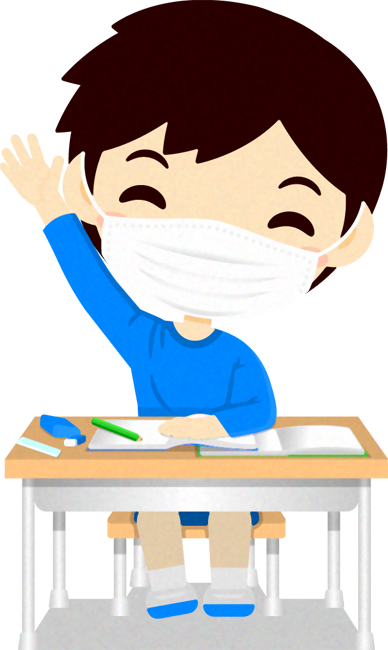 マスクの子供イラスト/学習_男の子