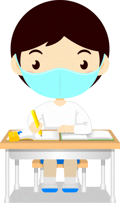 マスクの子供イラスト/学習_男の子2