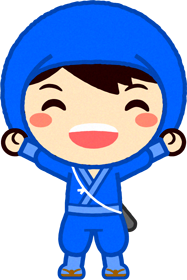 忍者イラスト/笑顔