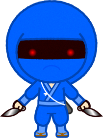 忍者イラスト//クナイを持つ