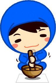 忍者イラスト/薬を調合中