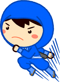 忍者イラスト/跳ぶ