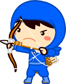 忍者イラスト/弓を構える