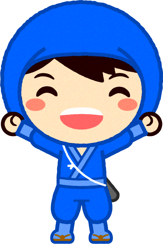 忍者イラスト/笑顔