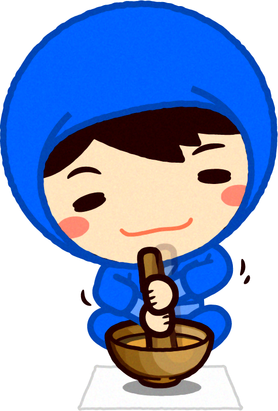 忍者イラスト/薬を調合中