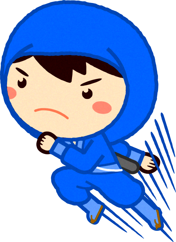 忍者イラスト/跳ぶ