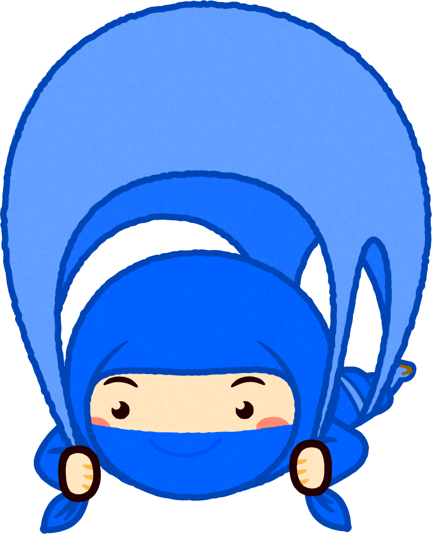 忍者イラスト/地降傘(ぞおりがさ)