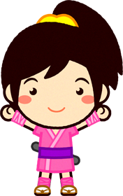 くの一イラスト/顔を出す