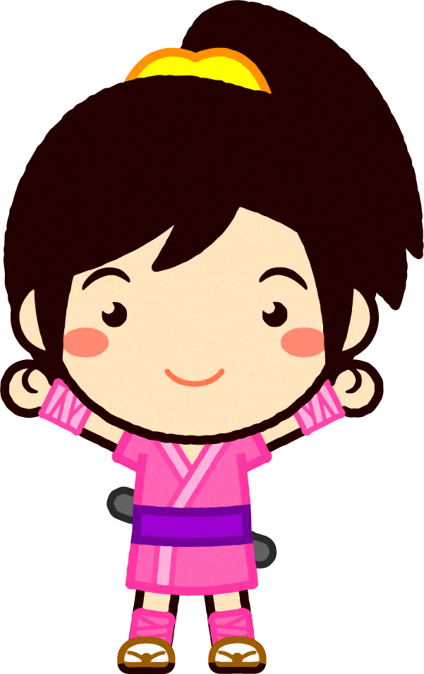 くの一イラスト/顔を出す