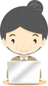 ノートパソコンをする人イラスト/女性5