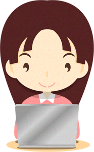 ノートパソコンをする人イラスト/女性6