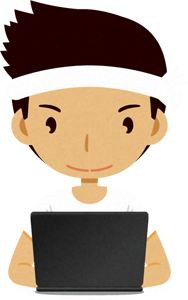 ノートパソコンをする人イラスト/魚屋さん