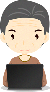 ノートパソコンをする人イラスト/男性4