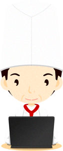 ノートパソコンをする人イラスト/料理人
