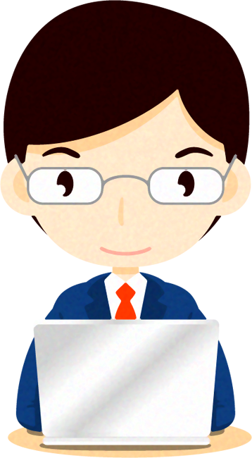 ノートパソコンをする人イラスト/男性