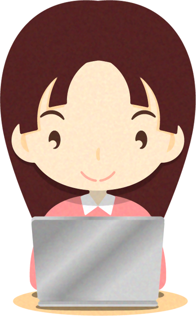ノートパソコンをする人イラスト/女性6