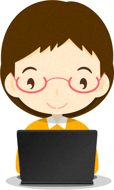 ノートパソコンをする人イラスト/女性7