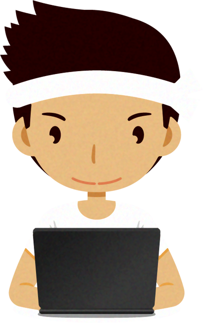 ノートパソコンをする人イラスト/魚屋さん