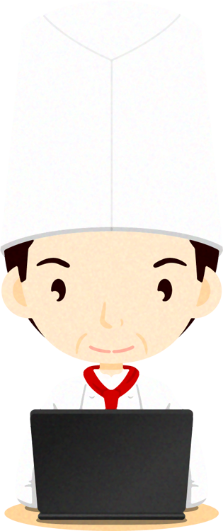 ノートパソコンをする人イラスト/料理人