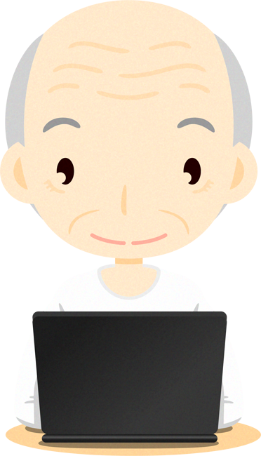 ノートパソコンをする人イラスト/男性5