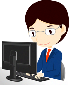 パソコンをする人イラスト/男性