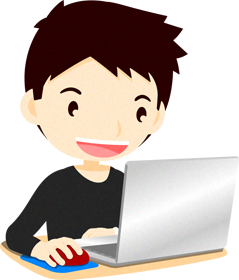 パソコンをする人イラスト/男性3