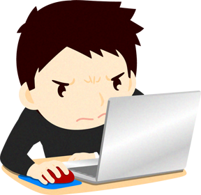 パソコンをする人イラスト/男性4