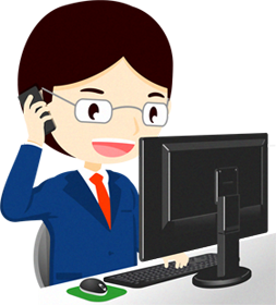 パソコンをする人イラスト/男性6