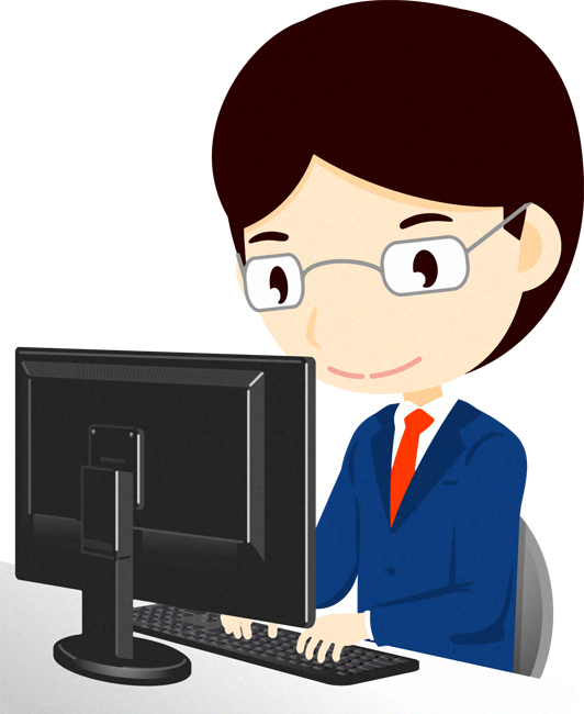 パソコンをする人イラスト/男性