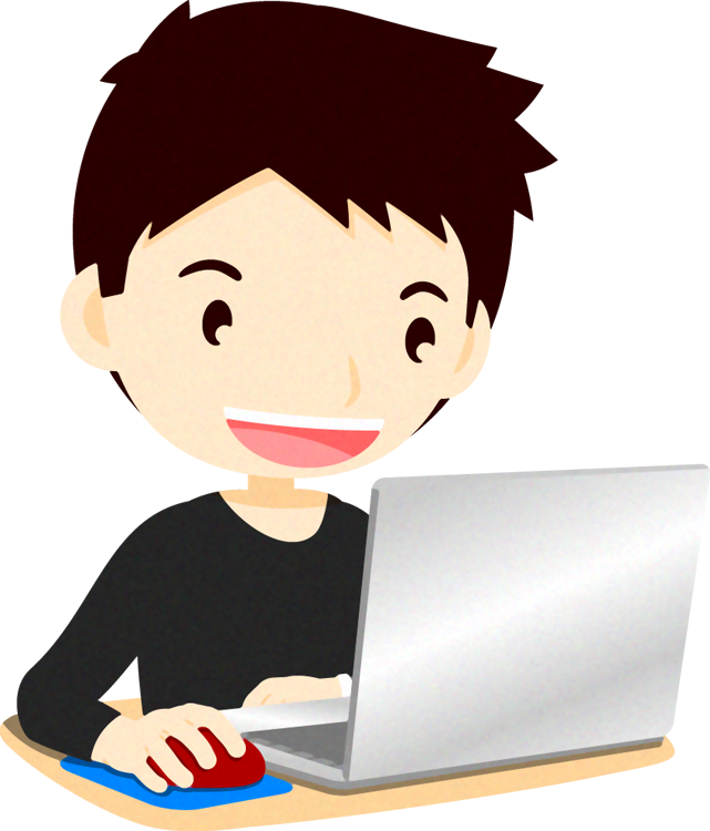 パソコンをする人イラスト/男性3