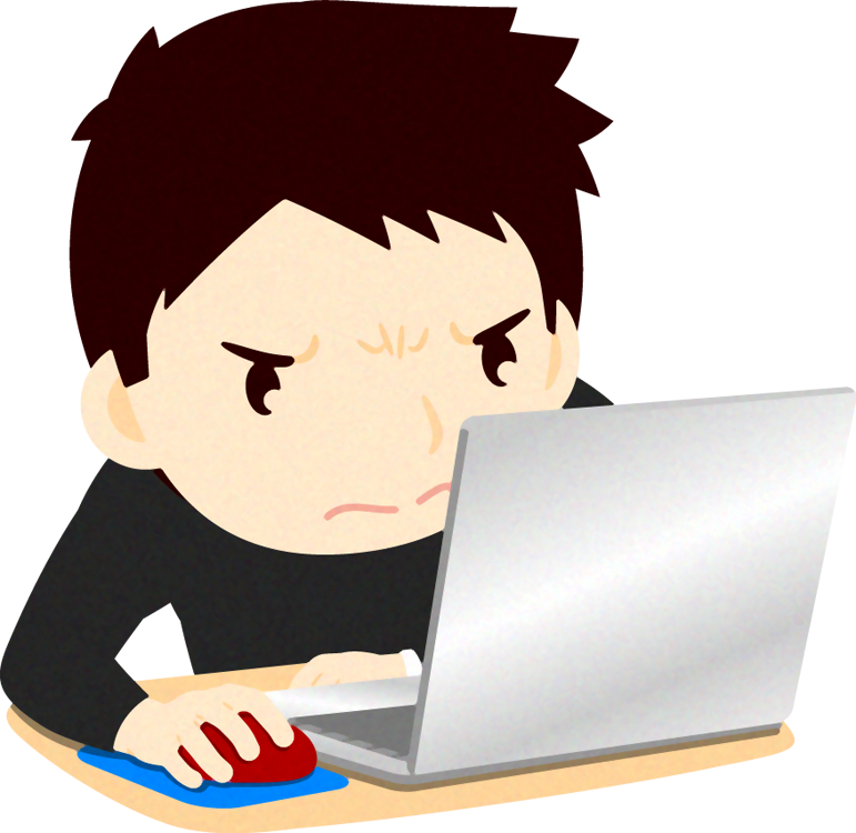 パソコンをする人イラスト/男性4