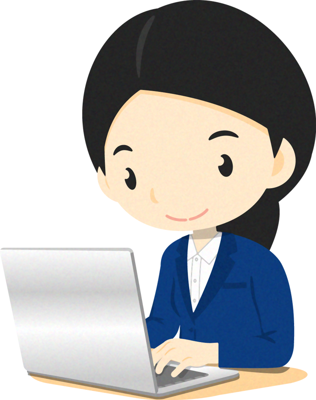 パソコンをする人イラスト/女性