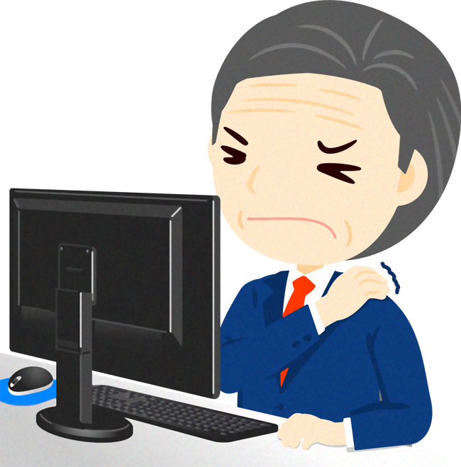 パソコンをする人イラスト/男性7