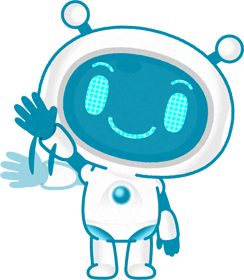 手を振るロボットのイラスト