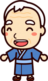 お爺ちゃんイラスト/着物_笑顔