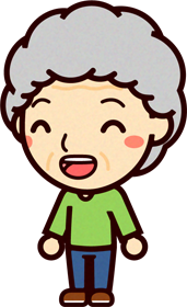 お婆ちゃんイラスト/笑顔