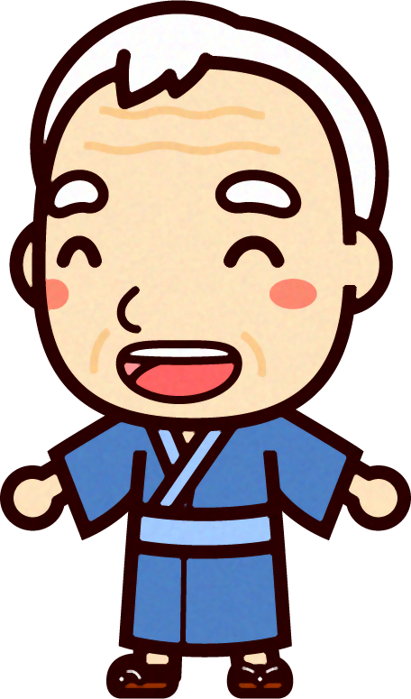 お爺ちゃんイラスト/着物_笑顔