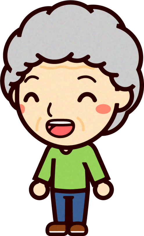 お婆ちゃんイラスト/笑顔