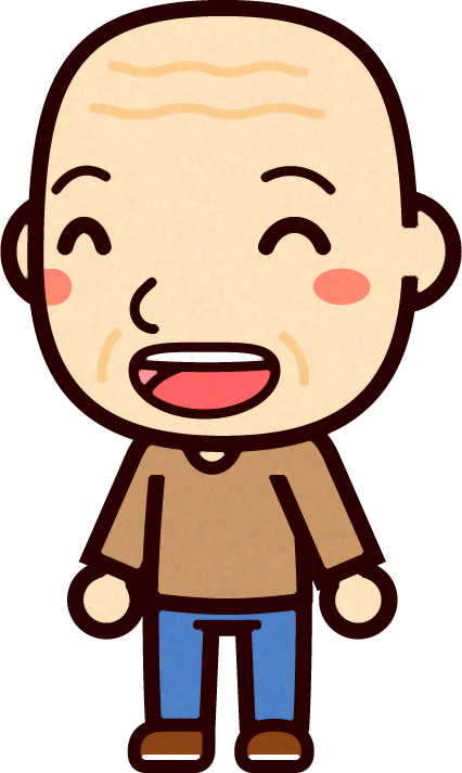 お爺ちゃんイラスト3/笑顔