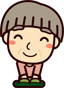 座布団の上に座るお爺ちゃんのイラスト3