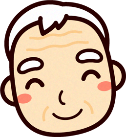 お爺ちゃんとお婆ちゃんの顔イラスト