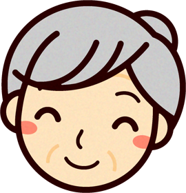 お婆ちゃんの顔イラスト/笑顔