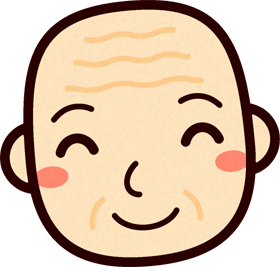 お爺ちゃんの顔イラスト/笑顔4